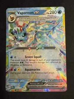 Vaporeon EX 023/131 Prismatic Evolutions 2025 Pokemon - Image 1
