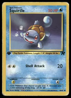 Squirtle 68/82 Common Team Rocket Pokemon 1st Edition HP - Image 1