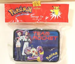 Sealed 1999 Pokemon Team Rocket Tin Lunch Box Storage Bin Vintage RARE - Image 1
