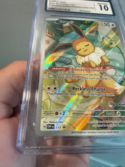 CGC 10 Eevee Promo Pokemon Center ETB 2025 - Stamped Prismatic Evolutions #173 - Image 3