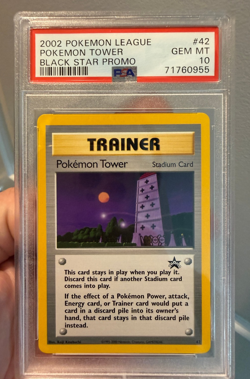 2002 Pokemon Tower #42 WOTC Vintage Black Star Promo Pokemon - PSA 10 - Image 1