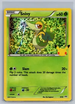 Snivy 005/025 Promo McDonald's 25th Anniversary Promos Pokemon Holo Near Mint - Image 1