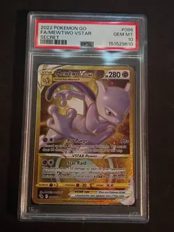 PSA 10 FRESH CERT Mewtwo VSTAR (Secret) 086/078 Pokemon GO Holo - Image 3