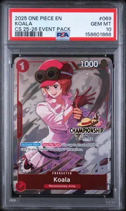 2025 One Piece EN CS 25-26 Event Pack #069 Koala PSA 10 GEM MINT - Image 1