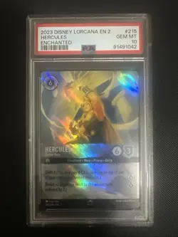 Lorcana Hercules - Divine Hero (Enchanted) 215/204 Rise of the Floodborn PSA 10 - Image 1