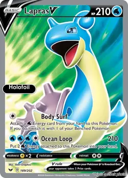 Lapras V (Full Art) [SWSH01 - 189/202] Holofoil Pokemon NM - Image 1