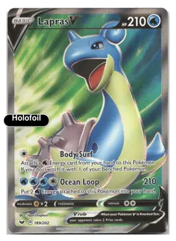 Lapras V (Full Art) [SWSH01 - 189/202] Holofoil Pokemon NM - Image 2