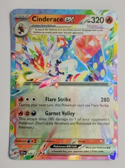 Cinderace ex 28/142 Double Rare Stellar Crown Pokemon Holo NM - Image 1