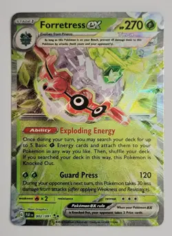 Forretress ex 002/091 Double Rare Paldean Fates Pokemon Holo NM - Image 1