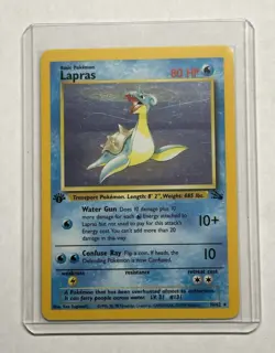 Pokemon TCG Fossil Lapras 10/62 Holo Rare EN 80 HP 1st Edition - Image 1