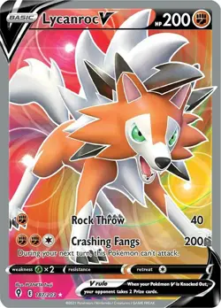 1x Lycanroc V - 187/203 - Full Art Ultra Rare NM-Mint Pokemon SWSH07 - Evolving - Image 1