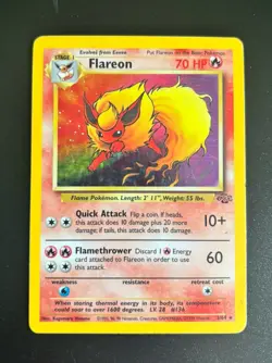 Pokemon TCG Flareon Jungle Holo Rare Card 3/64 MP/HP - Image 1