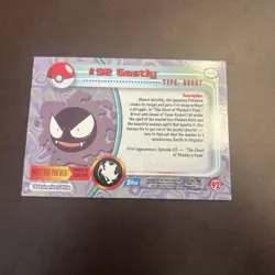 Pokemon 2000 Near Mint NM Topps Series 2 Gastly #92 Foil! - Image 2