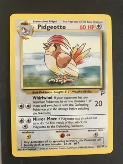 Pokemon Pidgeotto Card Base Set 2 Rare 28/130 Near Mint - Image 1