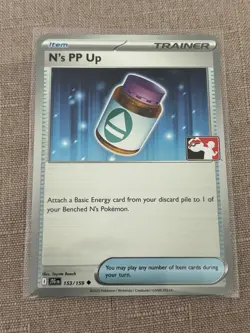 N's PP Up 153/159 Uncommon Prize Pack Series V*agra Meme Card Stamped Pokemon NM - Image 1
