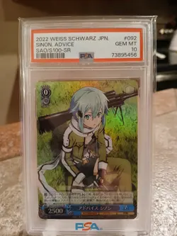 Weiss Schwarz Sinon PSA 10 SR Foil Sword Art Online SAO Card S100-092S - Image 1