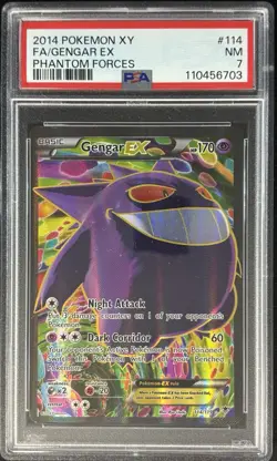 2014 Pokemon XY Phantom Forces Gengar EX PSA 7 114/119 #114 - Image 1