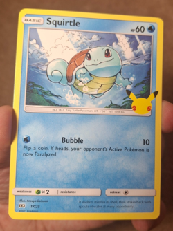 2021 POKEMON 25TH ANNIVERSARY McDONALD'S PROMO SQUIRTLE NON HOLO CARD 17/25 - Image 1