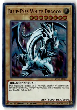 Blue-Eyes White Dragon KACB-EN001 Ultra Rare Yu-Gi-Oh Limited Damaged - Image 1