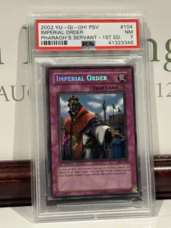2002 Yu-Gi-Oh! Imperial Order PSV-104 1st Edition PSA 7 - Image 1