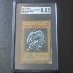 2002 Yu-Gi-Oh Blue Eyes White Dragon Ultra Rare SGC 8.5 SDK-001 - Image 3