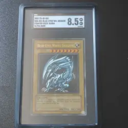 2002 Yu-Gi-Oh Blue Eyes White Dragon Ultra Rare SGC 8.5 SDK-001 - Image 4