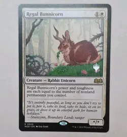 Regal Bunnicorn Wilds Of Eldraine Magic The Gathering MTG M/NM Promo - Image 1