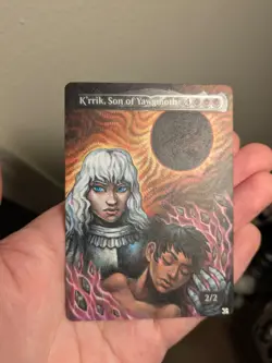 MTG K'rrik son of yawgmoth etched altered alter hand painted magic the gathering - Image 1
