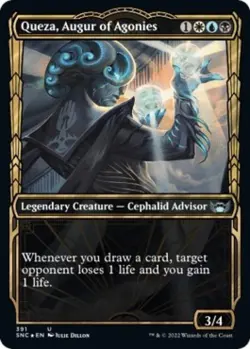 MTG - Queza, Augur of Agonies (Gilded Foil) - - Light Play - Foil - Image 1