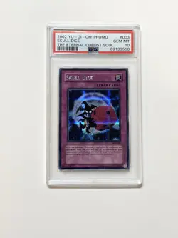 2002 YU-GI-OH! THE ETERNAL DUELIST SOUL PROMO #003 SKULL DICE PSA 10 - Image 1