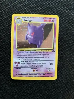 Pokemon TCG Gengar Fossil Holo Rare Card 5/62 Card - Image 1