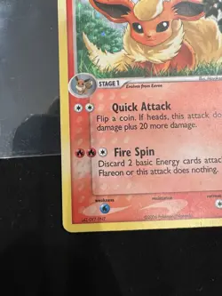 2006 Pokemon EX, POP - POP Series 3 Flareon #2 Holo Heavy Play - Image 4