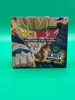 Dragon Ball Z CCG Senzu Blast Booster Box filled with loose cards. - Image 1
