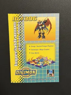 Digimon Imperialdramon (Fighter Mode) Holo Foil Bandai DP600 ID #306 Card 2000 - Image 2