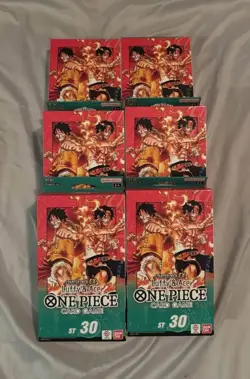 Bandai One Piece Card Game Starter Deck EX Luffy & Ace ST-30 English x6 box lot - Image 1
