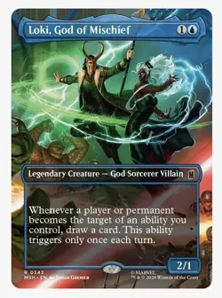 Loki, God of Mischief (Borderless) #343 (NM) Marvel Super Heroes MSH Magic MTG - Image 1