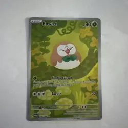 Pokemon Rowlet Illustration Rare Full Art Near Mint Perfect Order 090/088. - Image 1