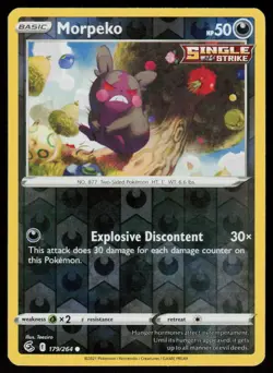 Morpeko 179/264 Common Fusion Strike Pokemon Reverse Holo Lightly Played - Image 1