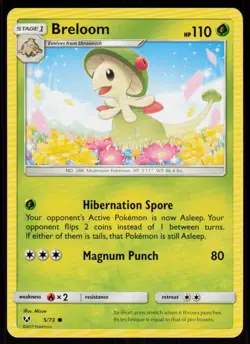Breloom 5/73 Common Shining Legends Pokemon Near Mint - Image 1