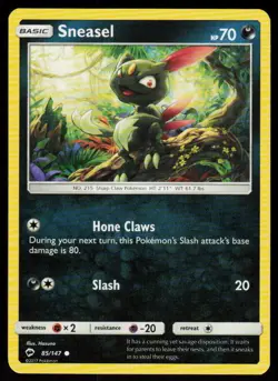 Sneasel 85/147 Common Burning Shadows Pokemon Near Mint - Image 1