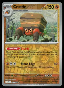Crustle 052/086 Uncommon Black Bolt Pokemon Reverse Holo Near Mint - Image 1