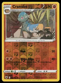 Cranidos 076/189 Uncommon Astral Radiance Pokemon Reverse Holo Lightly Played - Image 1