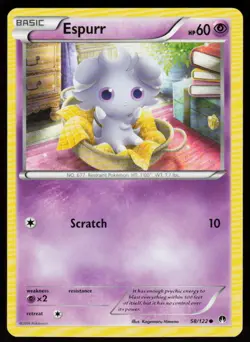 Espurr 58/122 Common BREAKpoint Pokemon Lightly Played - Image 1