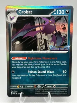 Pokemon Crobat Prerelease Promo 076 Stamp Chaos Rising English NM Early Access - Image 1