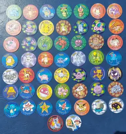 SABRITAS POKEMON Lot of 51 Tazos 1998 NINTENDO Mexico Pog Cup Taps - Image 1