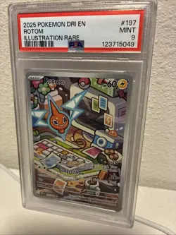 2025 POKEMON DESTINED RIVALS #197 ROTOM ILLUSTRATION RARE PSA 9 - Image 2