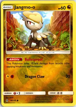 Jangmo-o 98 C Guardians Rising Pokemon Reverse Holo NM/M - Image 1