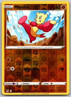 Mienfoo 103 REVERSE HOLO C Lost Origin Pokemon NM - Image 1