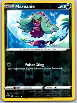 Mareanie 114 REVERSE HOLO C Silver Tempest Pokemon NM - Image 1