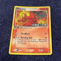 Pokemon TCG Magcargo 37/107 EX Deoxys Holo Stamped Rare English 2005 - Image 1